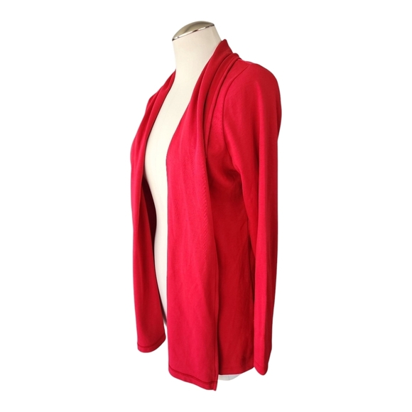 LL Bean Lightweight Open‑Front Cardigan – Small Regular, Vibrant Red, Layering - Picture 6 of 8